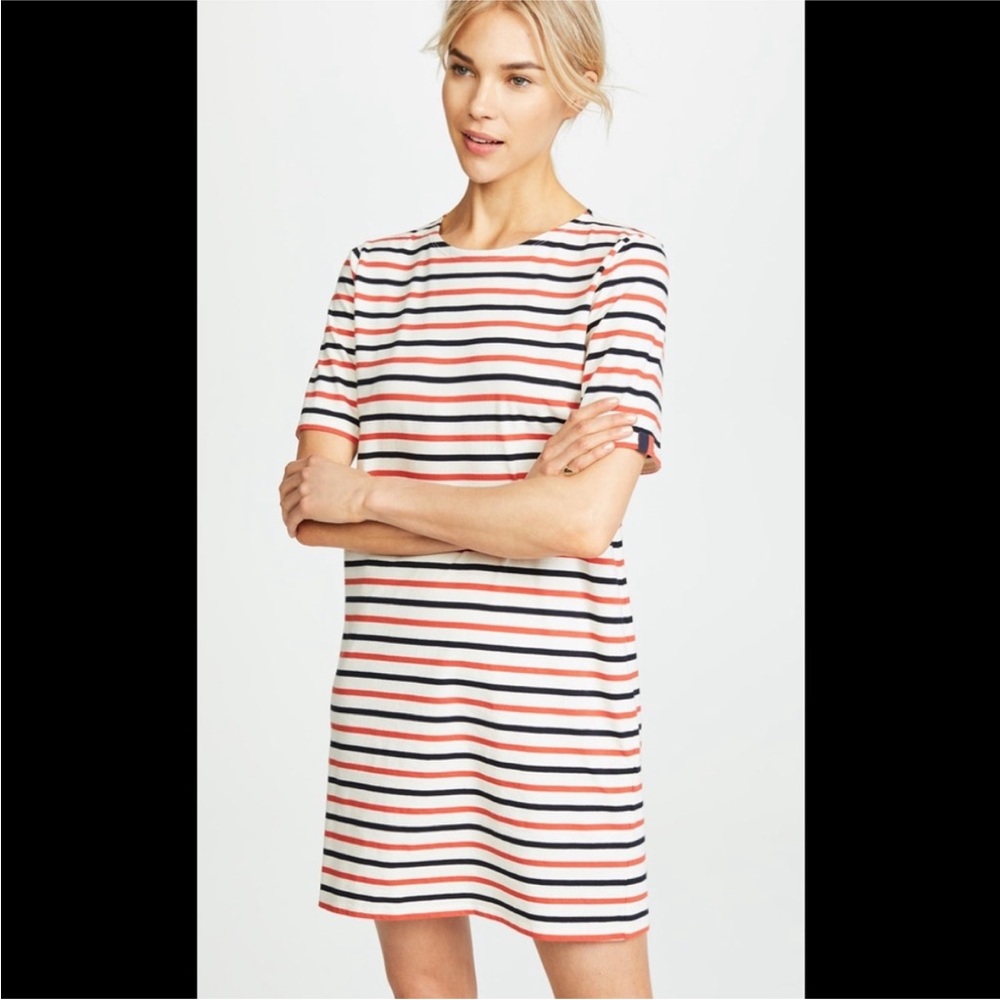 KULE The Tee Short Sleeve Stripe Dress Red White Blue size XS